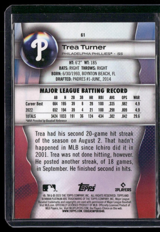 2023 Bowman Platinum #61 Trea Turner