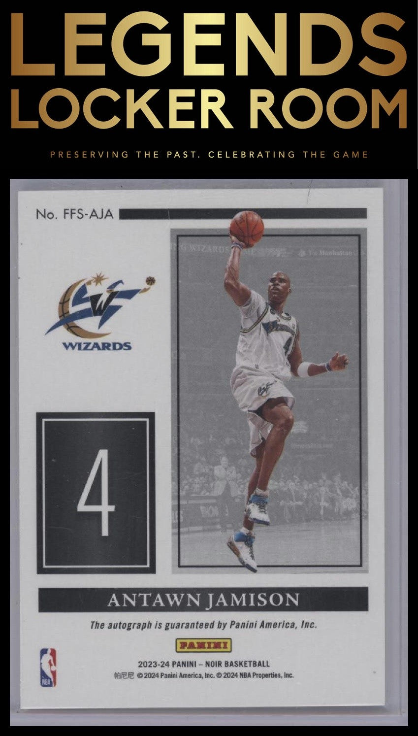 2023-24 Panini Noir #FFS-AJA Antawn Jamison Freeze Frame Signatures #/99