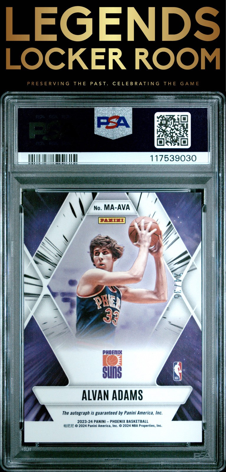 2023 Panini Phoenix Mythical Auto Alvan Adams Mythical Yellow PSA 9