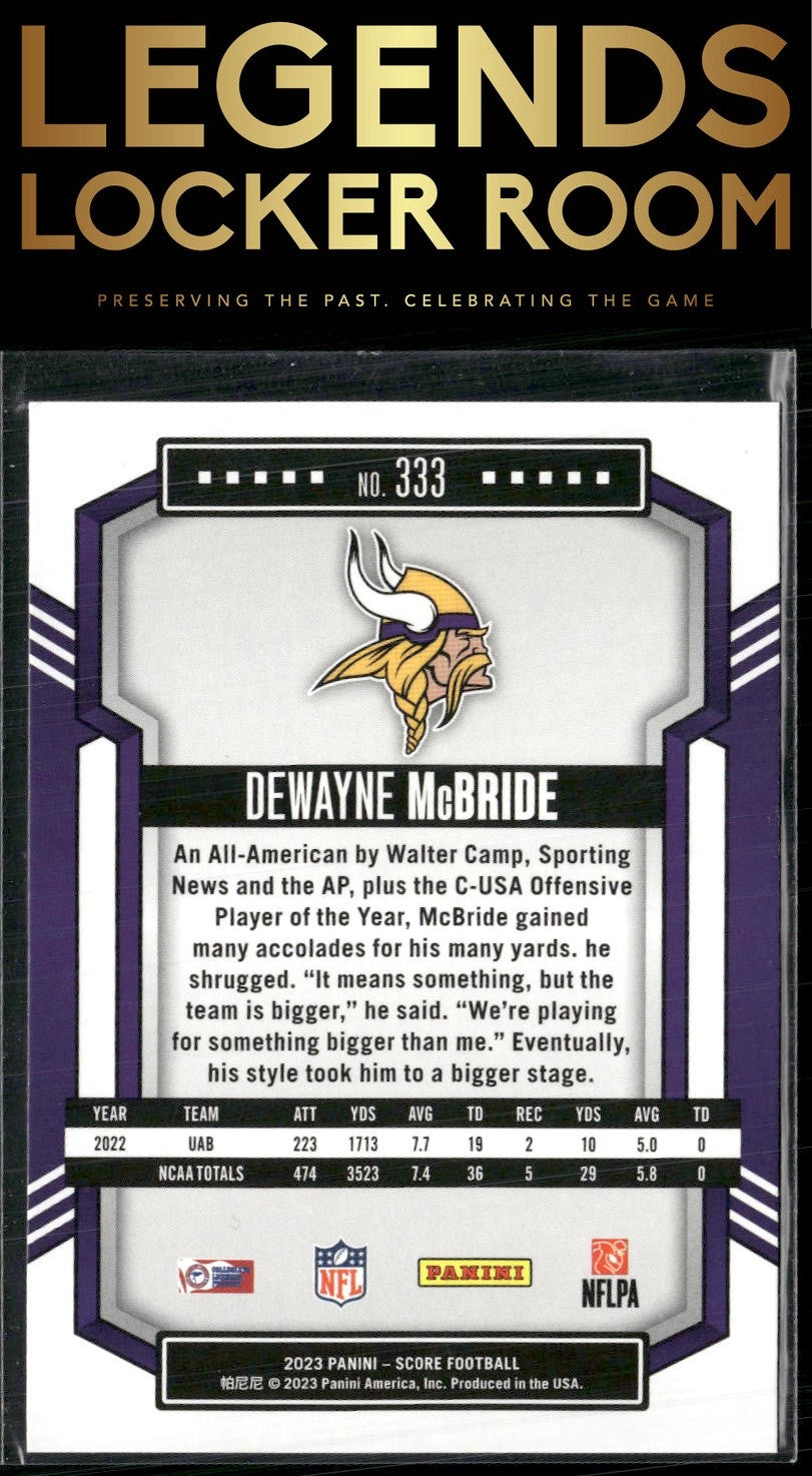 2023 Score #333 DeWayne McBride