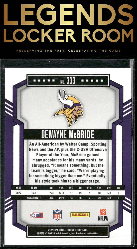 2023 Score #333 DeWayne McBride
