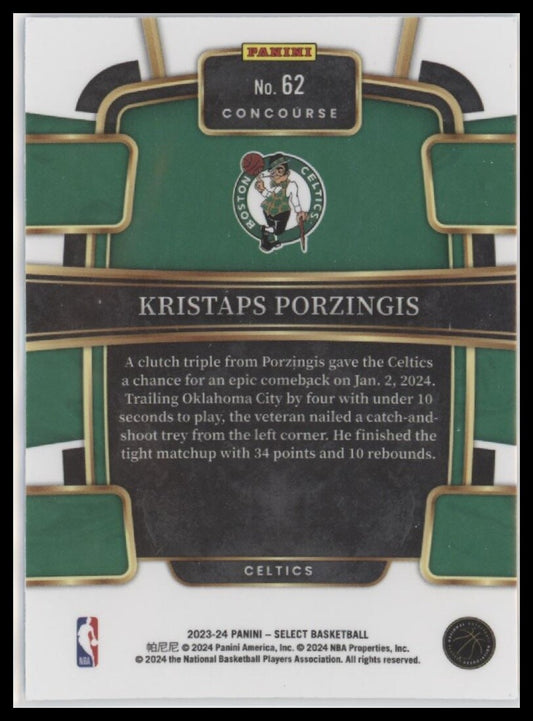 2023-24 Panini Select #62 Kristaps Porzingis Blue (Retail Base)