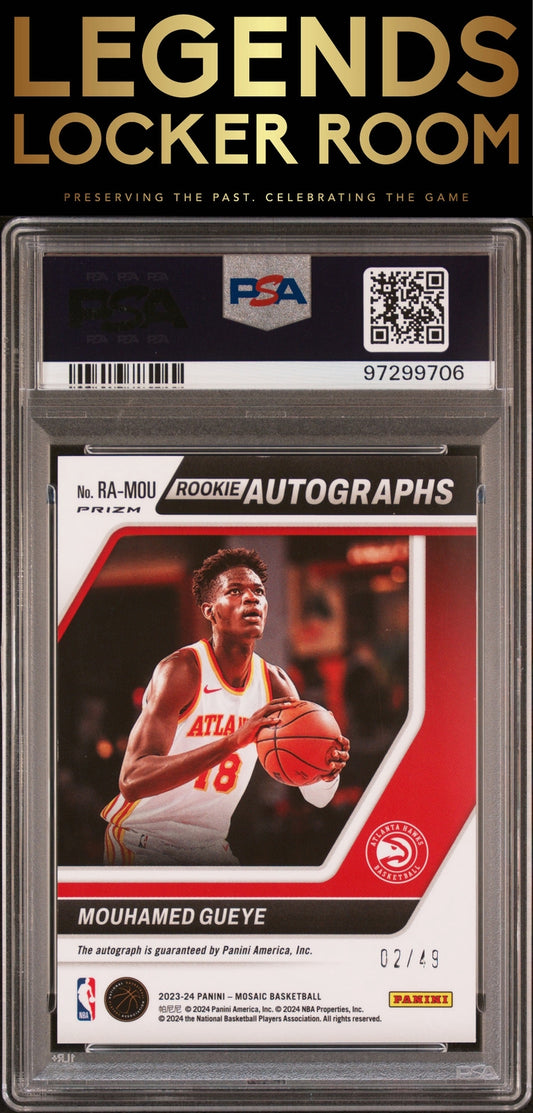 2023 Panini Mosaic Rookie Autographs Mosaic Mouhamed Gueye Blue PSA 9