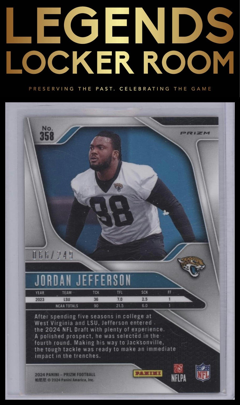 2024 Panini Prizm #358 Jordan Jefferson Orange #/249