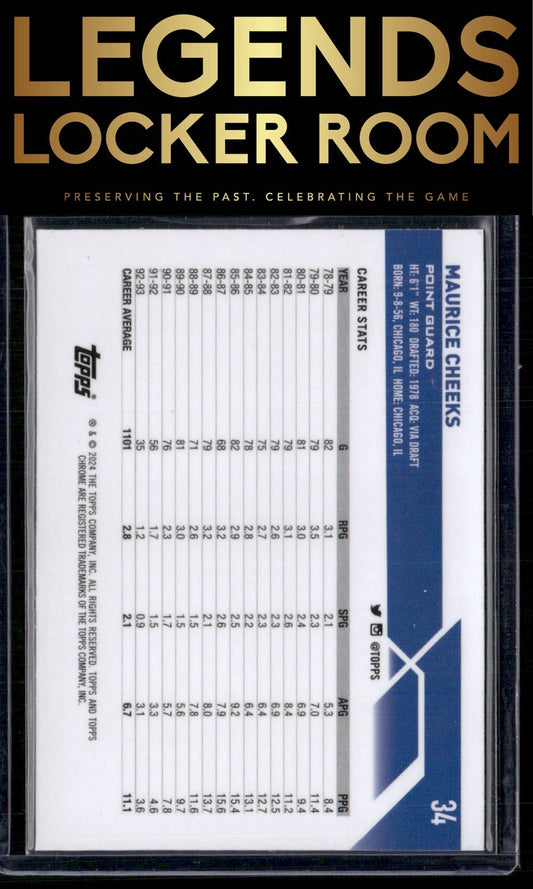 2023-24 Topps Chrome Sapphire Edition #34 Maurice Cheeks