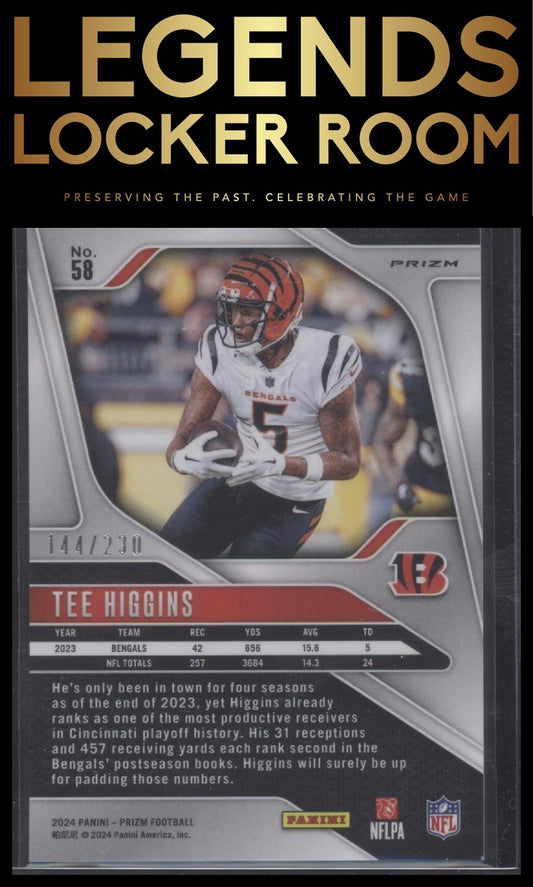 2024 Panini Prizm #58 Tee Higgins Blue Wave #/230