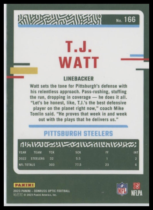 2023 Donruss Optic #166 T.J. Watt