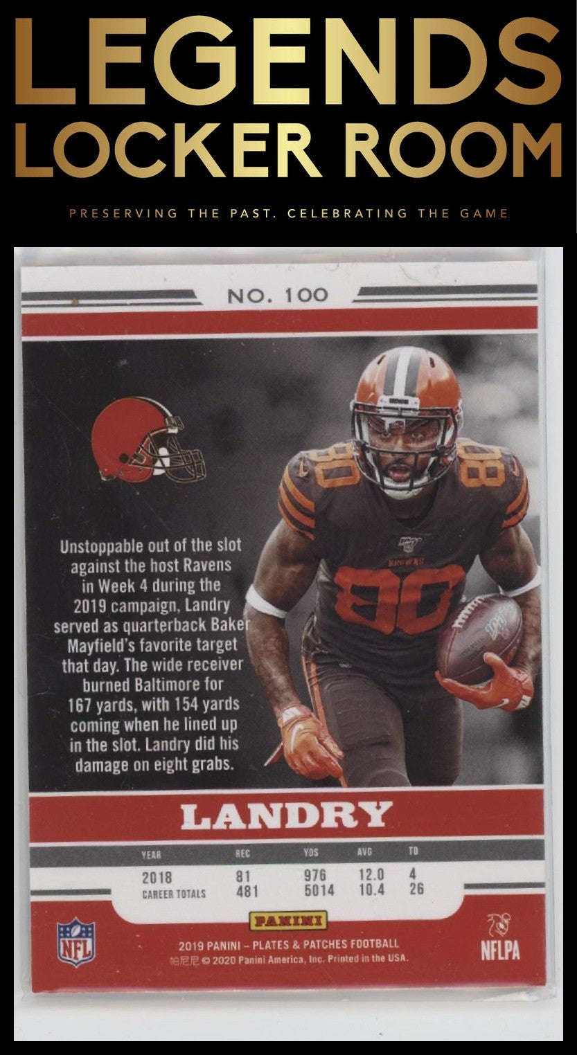 2019 Plates and Patches #100 Jarvis Landry Blue /60