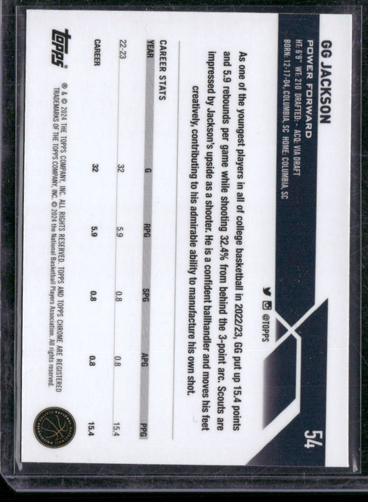 2023-24 Topps Chrome Sapphire Edition #54 GG Jackson Orange 25/25