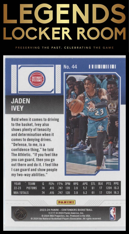 2023-24 Panini Contenders #44 Jaden Ivey Season Ticket Retail