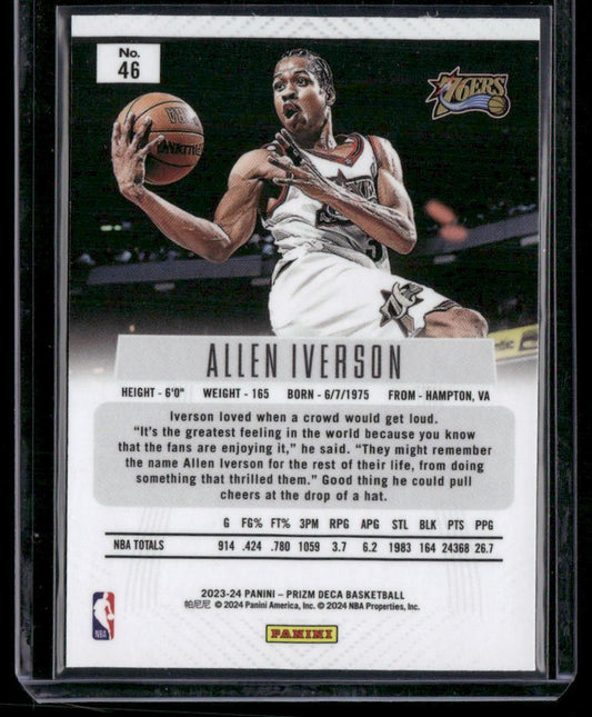 2023-24 Panini Prizm Deca #46 Allen Iverson