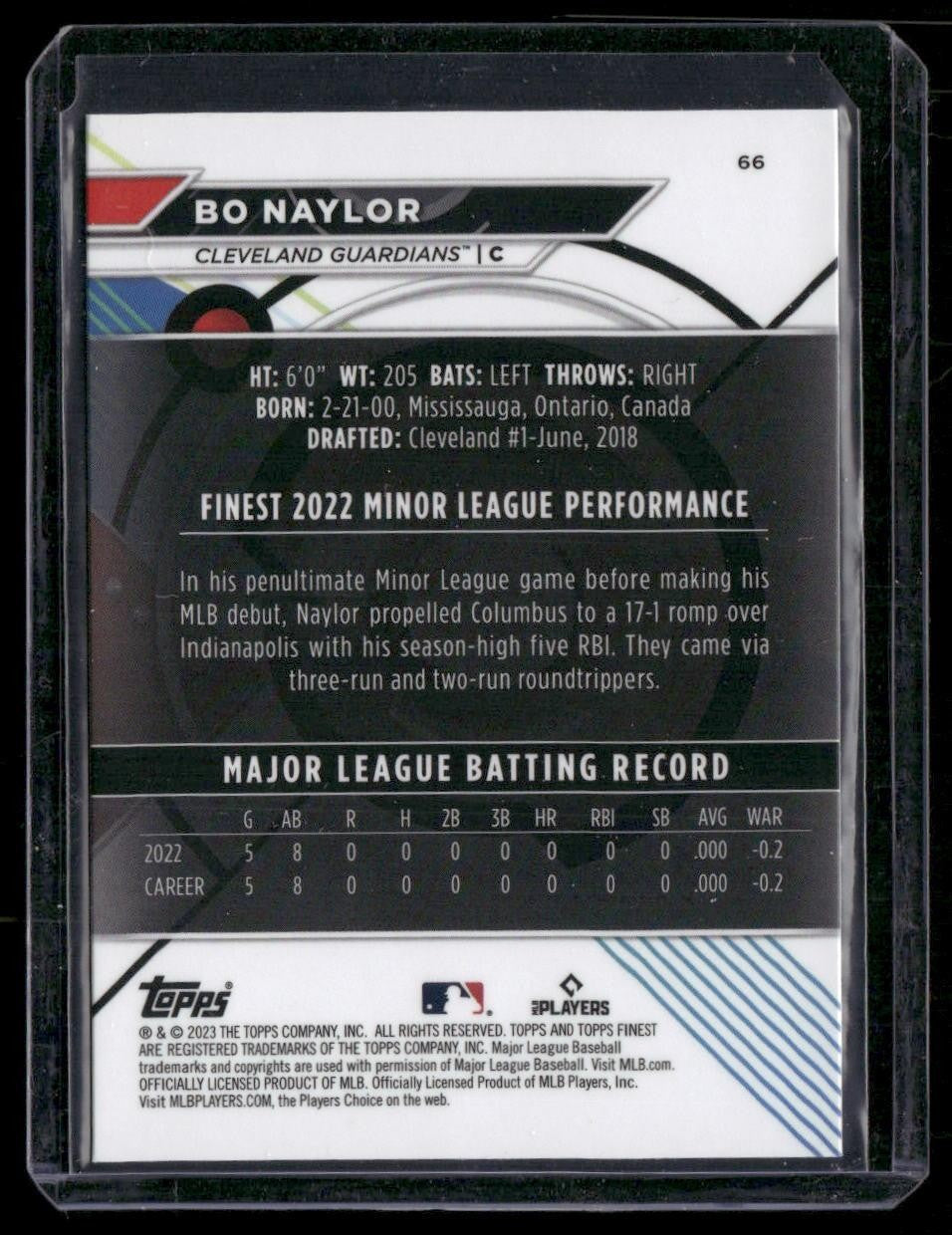 2023 Finest #66 Bo Naylor