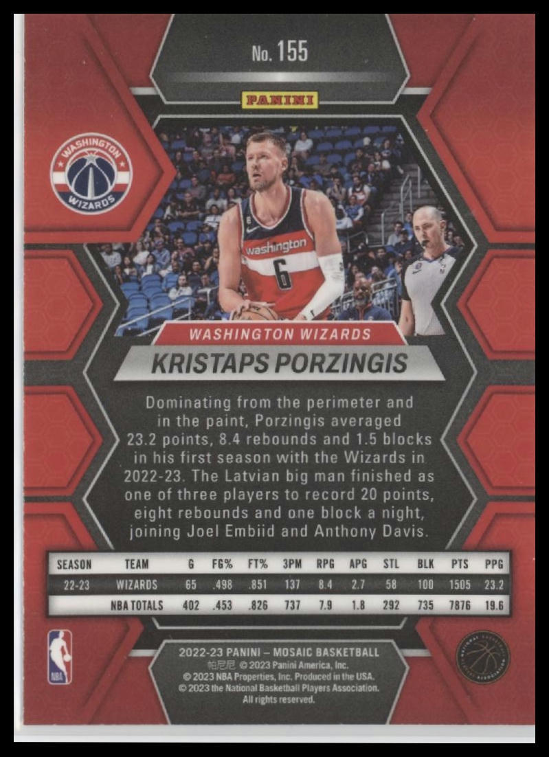 2022-23 Panini Mosaic #155 Kristaps Porzingis