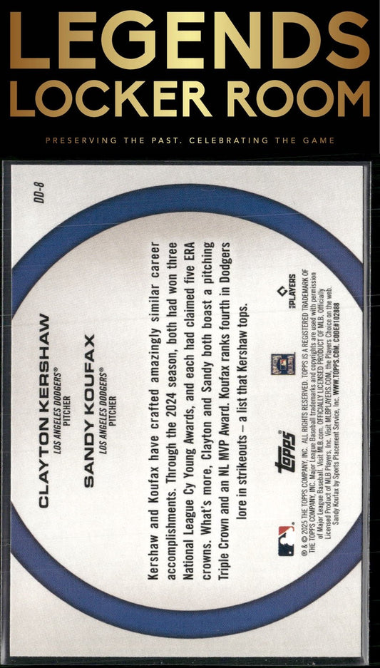 2025 Topps #DD-8 Clayton Kershaw / Sandy Koufax Dynamic Duos