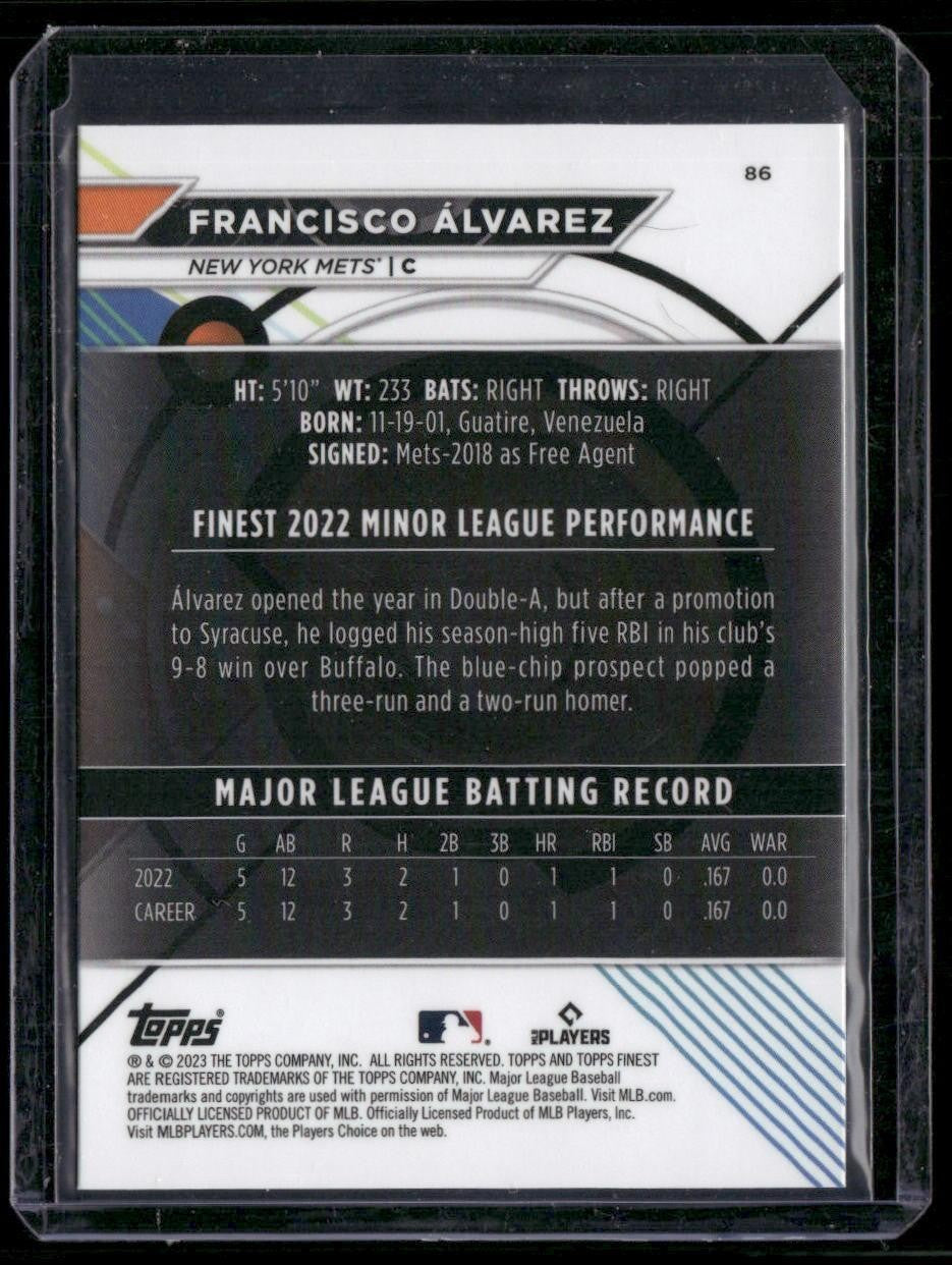 2023 Finest #86 Francisco Álvarez
