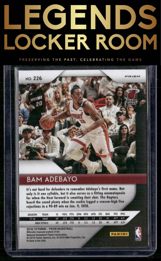 2018-19 Panini Prizm #226 Bam Adebayo Prizms Ruby Wave