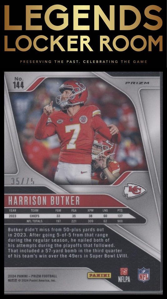 2024 Panini Prizm #144 Harrison Butker Green Scope #/75