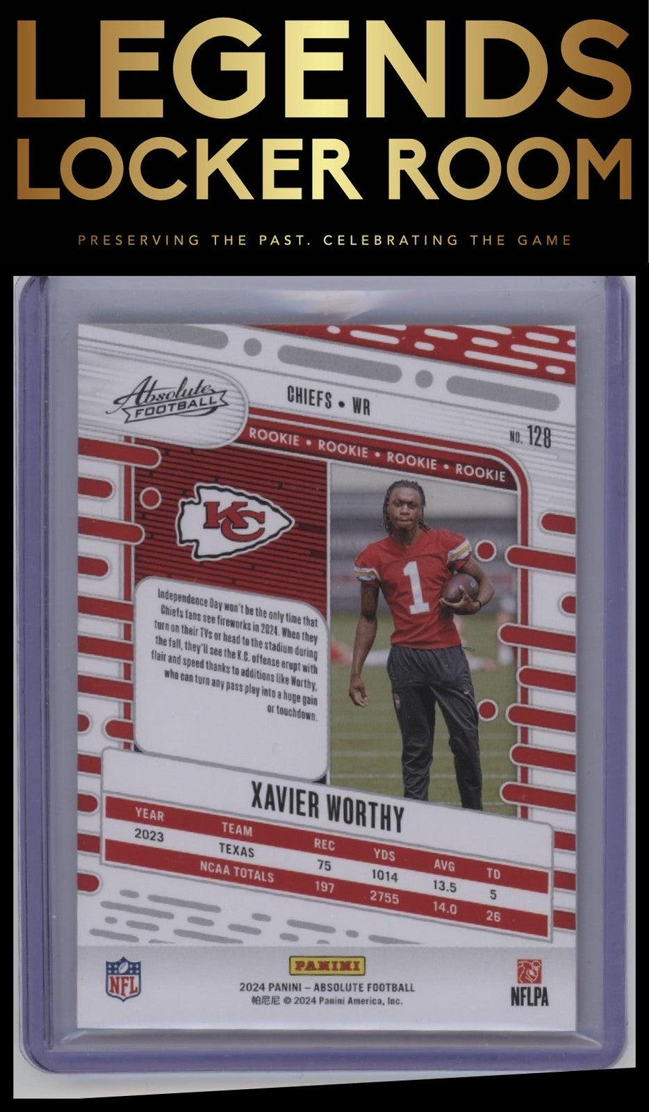 2024 Panini Absolute #128 Xavier Worthy Red Spectrum #/125