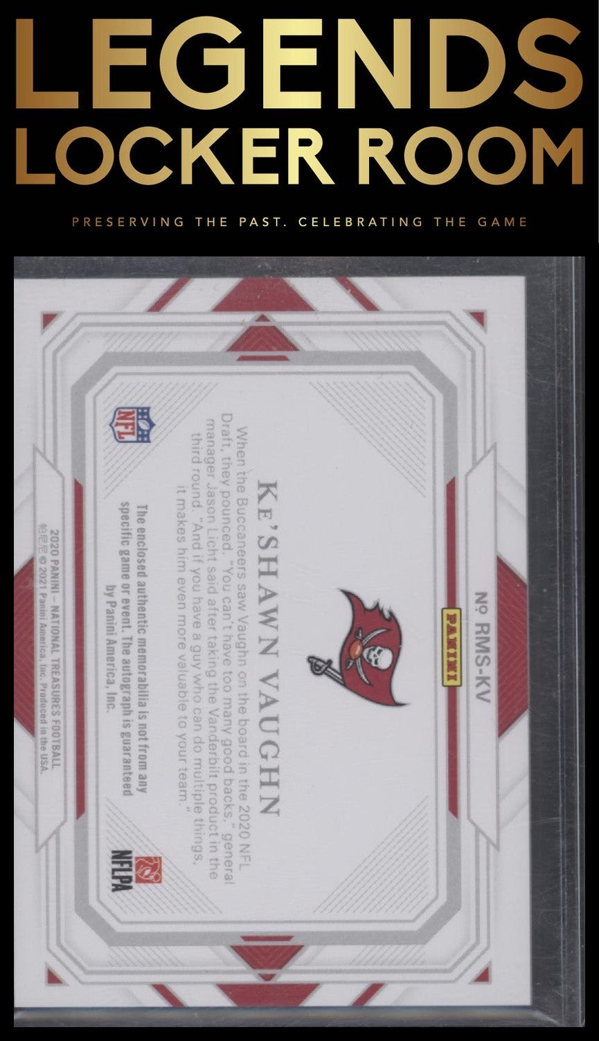 2020 Panini National Treasures Ke'Shawn Vaughn Rookie Material Auto/99