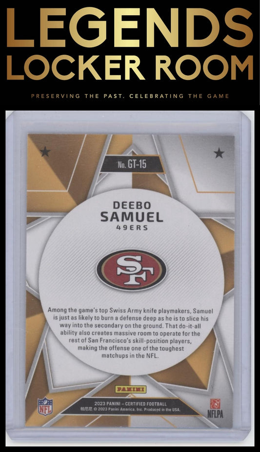 2023 Panini Certified #GT-15 Deebo Samuel Gold Team Mirror Orange #/149
