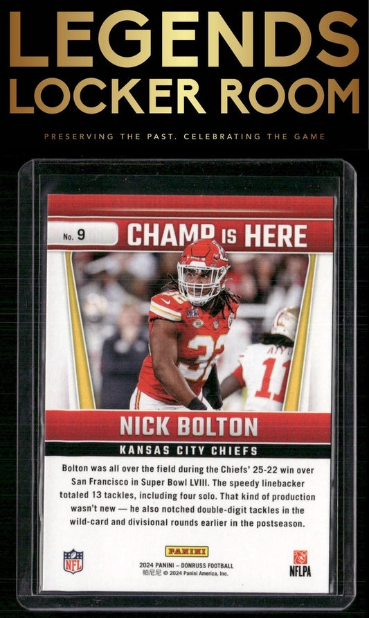 2024 Donruss #9 Nick Bolton Champ is Here