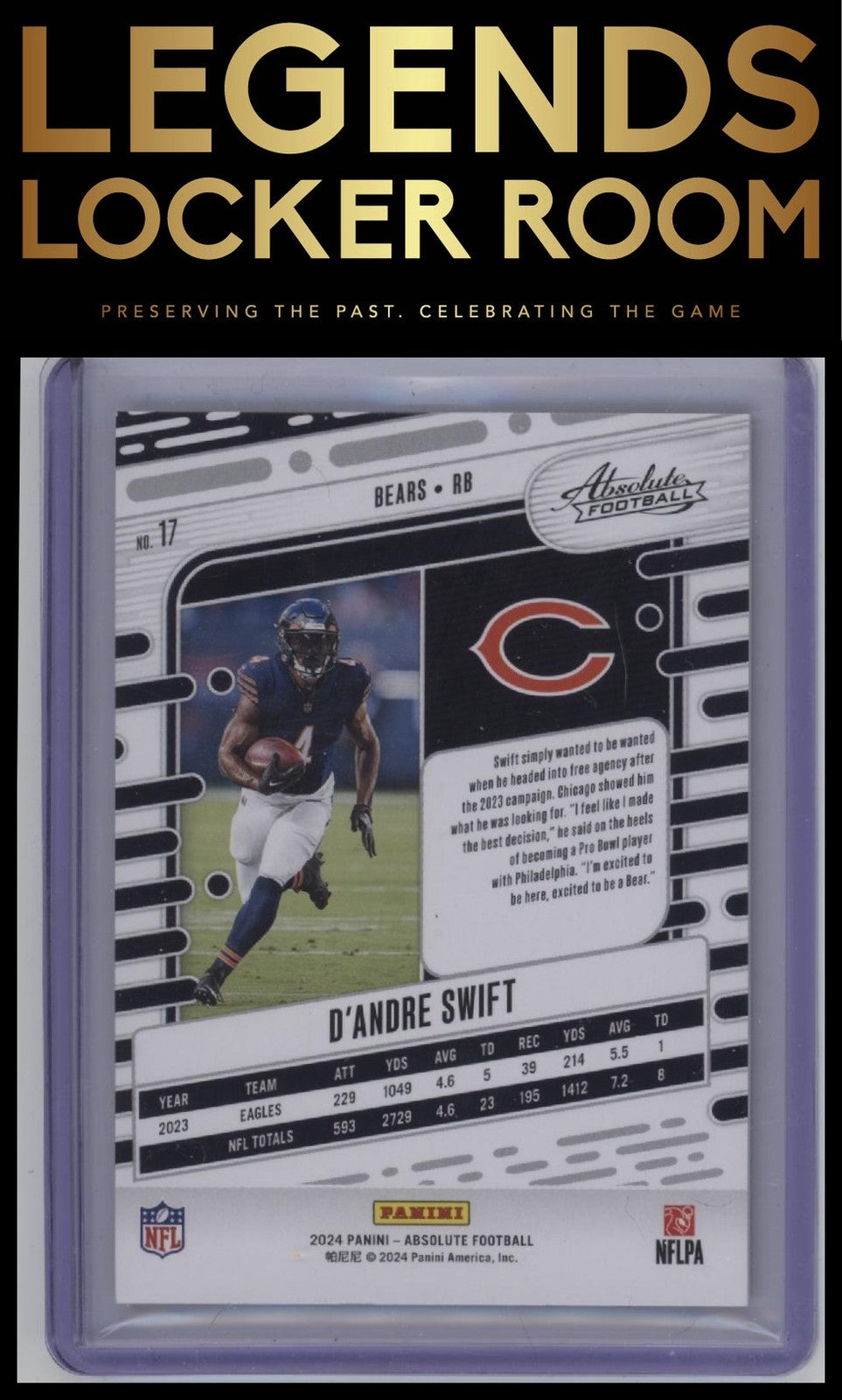 2024 Panini Absolute #17 D'Andre Swift Red Spectrum #/125