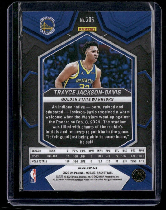 2023-24 Panini Mosaic #205 Trayce Jackson-Davis Silver
