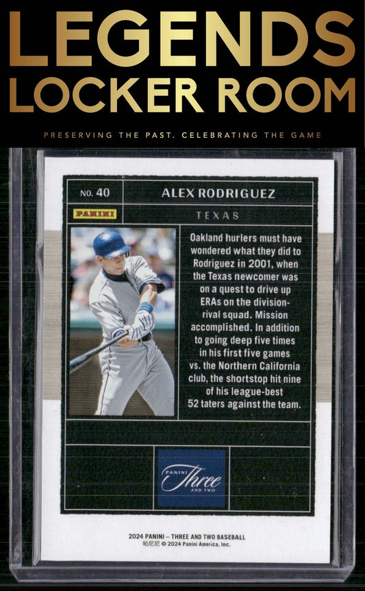 2024 Panini Three and Two #40 Alex Rodriguez Holo Blue #/15