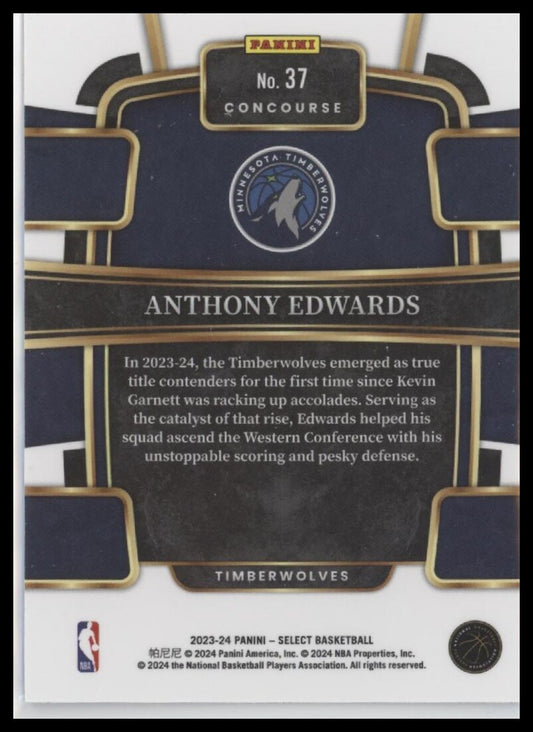 2023-24 Panini Select #37 Anthony Edwards Blue (Retail Base)