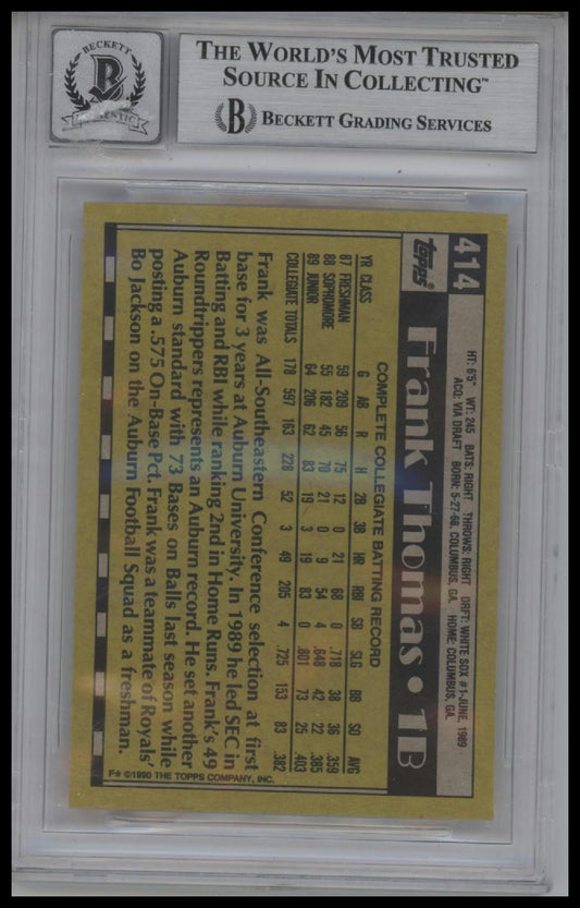 1990 Topps #414B Frank Thomas RC BGS 10