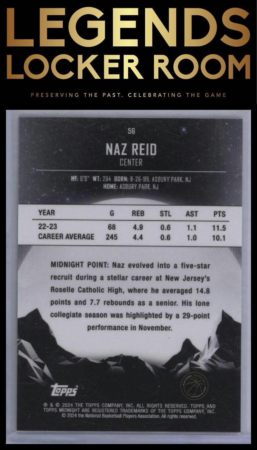 2023-24 Topps Midnight #56 Naz Reid Twilight #/99