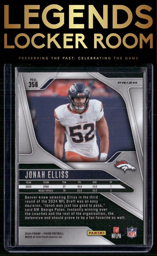 2024 Panini Prizm #356 Jonah Elliss Silver