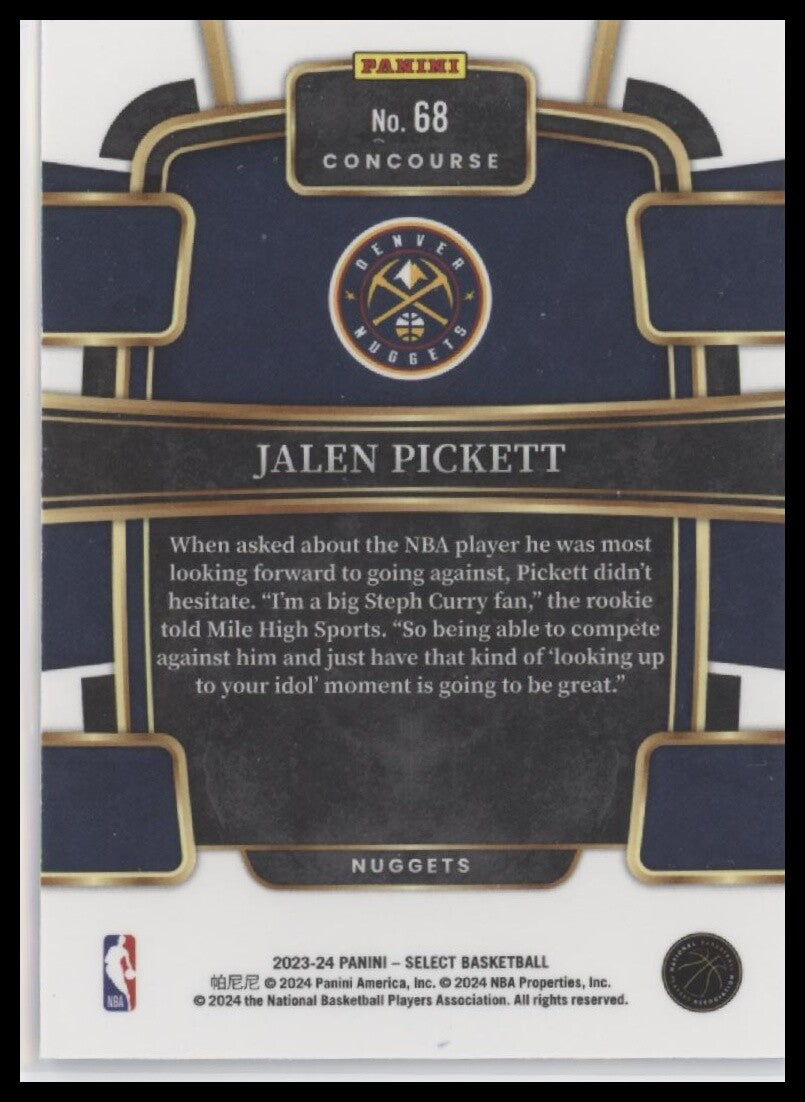 2023-24 Panini Select #68 Jalen Pickett Blue (Retail Base)