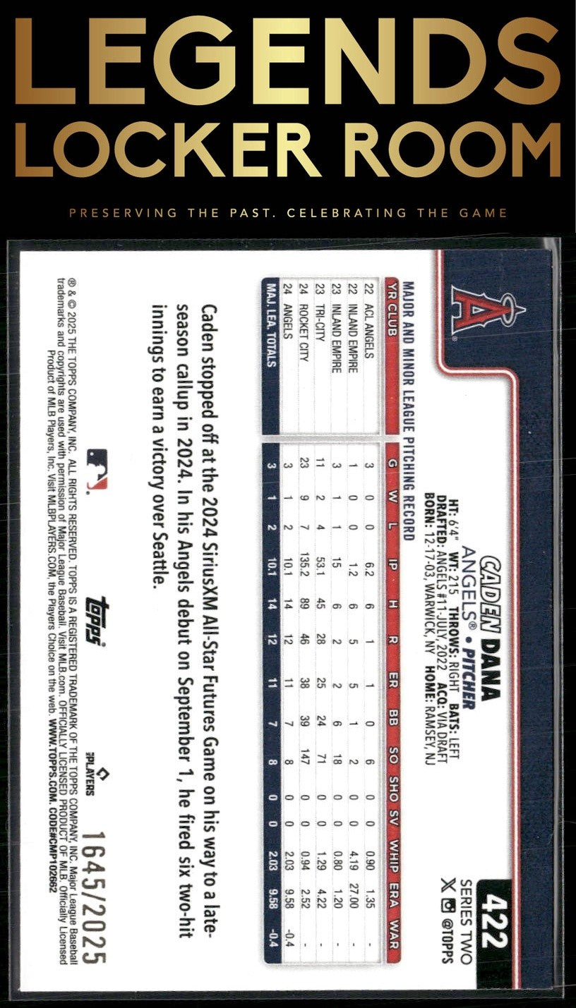 2025 Topps #422 Caden Dana Gold #/2025