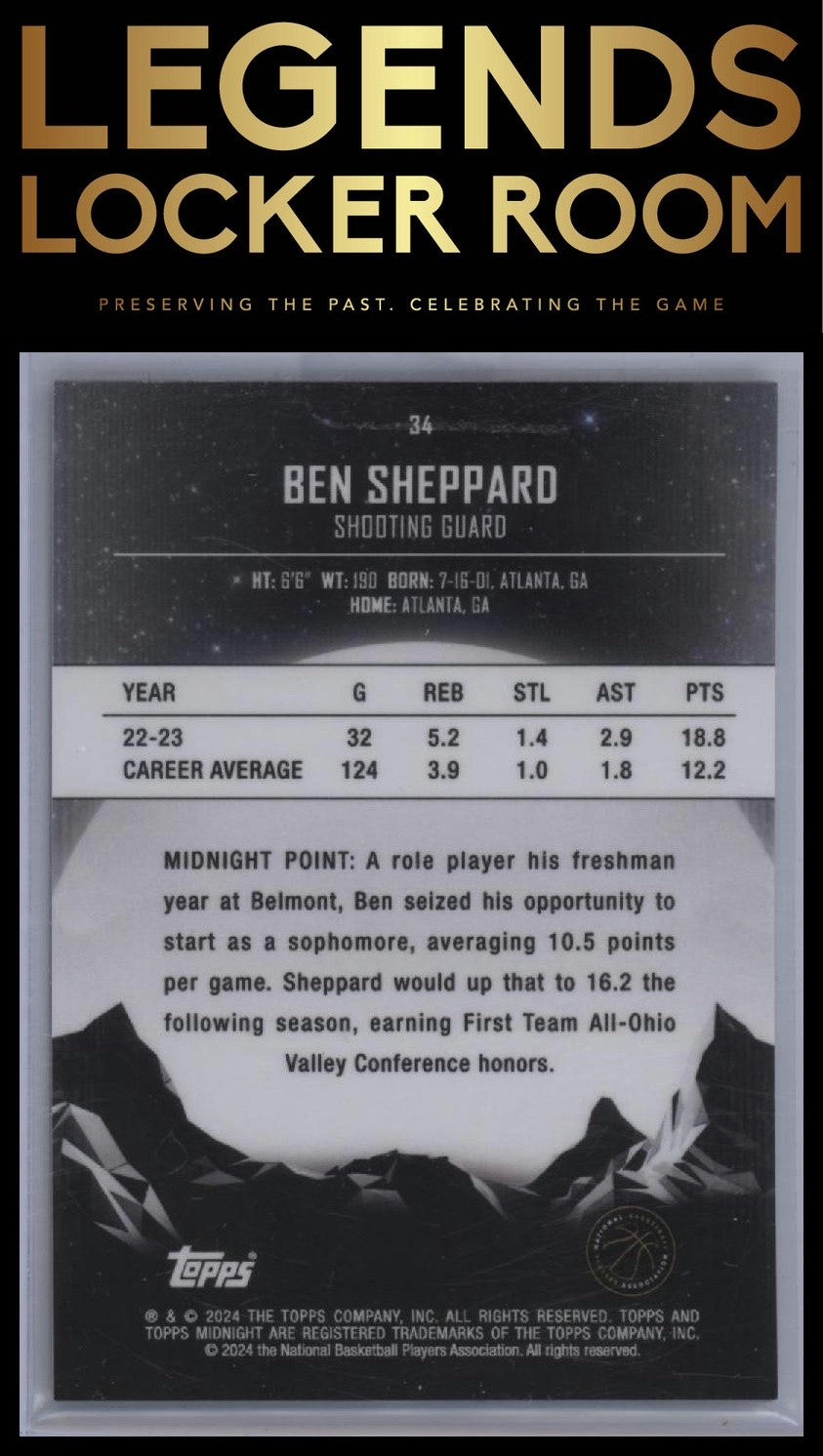 2023-24 Topps Midnight #34 Ben Sheppard Dusk #/75