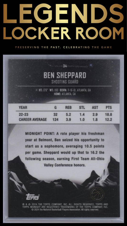 2023-24 Topps Midnight #34 Ben Sheppard Dusk #/75
