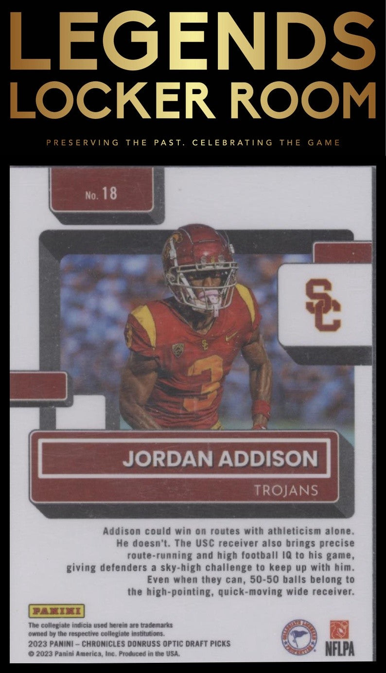 2023 Panini Chronicles Draft Picks Jordan Addison Donruss Optic Rated Rookies