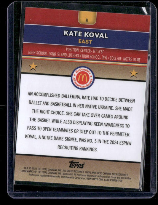 2024 Topps Chrome McDonald's All-American Kate Koval McFlurry Refractor