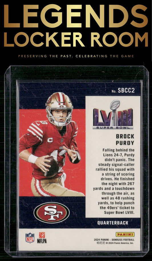 2024 Donruss #SBCC2 Brock Purdy Road to the Super Bowl Conference Championship