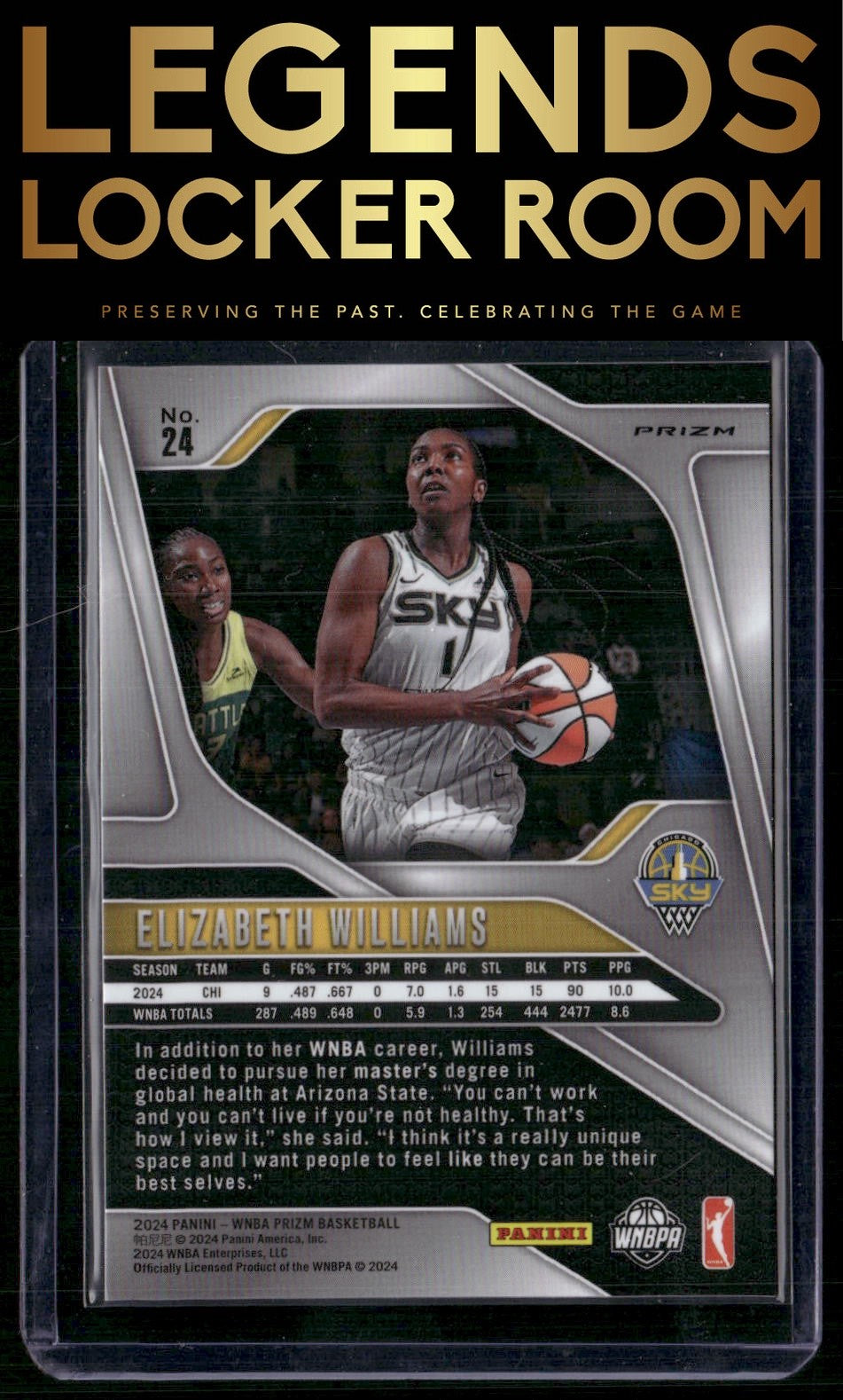 2024 Panini Prizm WNBA #24 Elizabeth Williams Silver Prizms