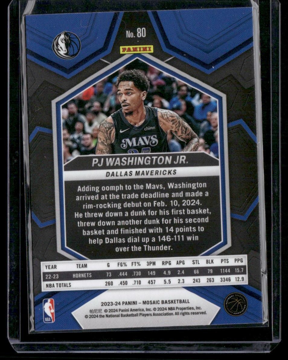 2023-24 Panini Mosaic #80 P.J. Washington Jr.