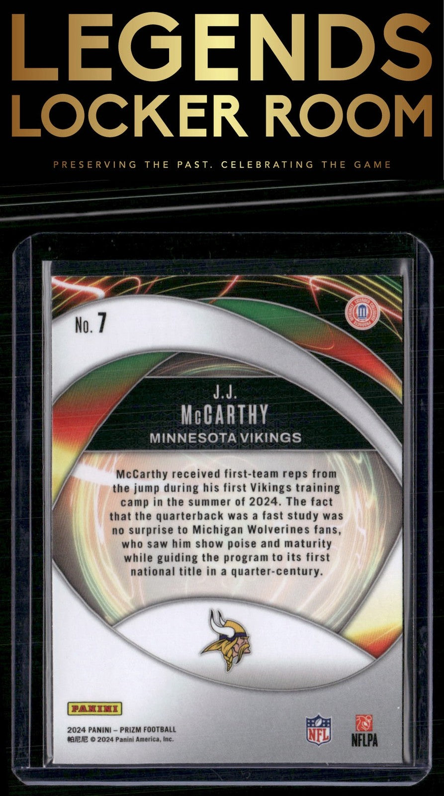 2024 Panini Prizm #7 J.J. McCarthy Portals