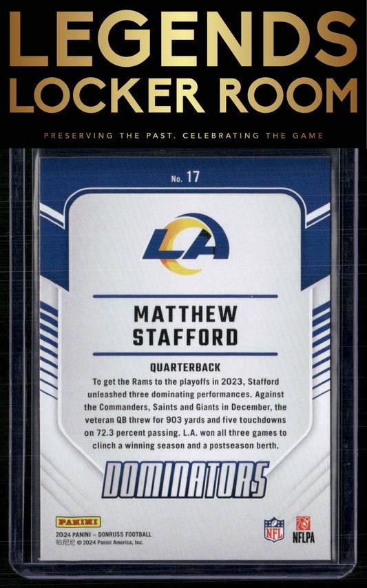 2024 Donruss #17 Matthew Stafford Dominators