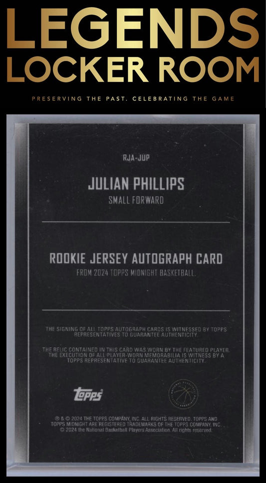 2023-24 Topps Midnight #RJA-JUP Julian Phillips Rookie Jersey Autographs