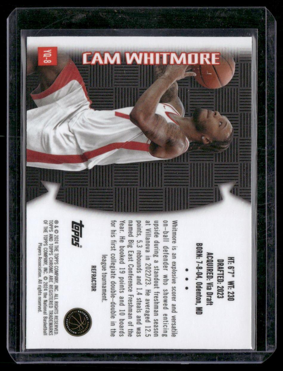 2023-24 Topps Chrome #YQ-8 Cam Whitmore Youthquake Refractor