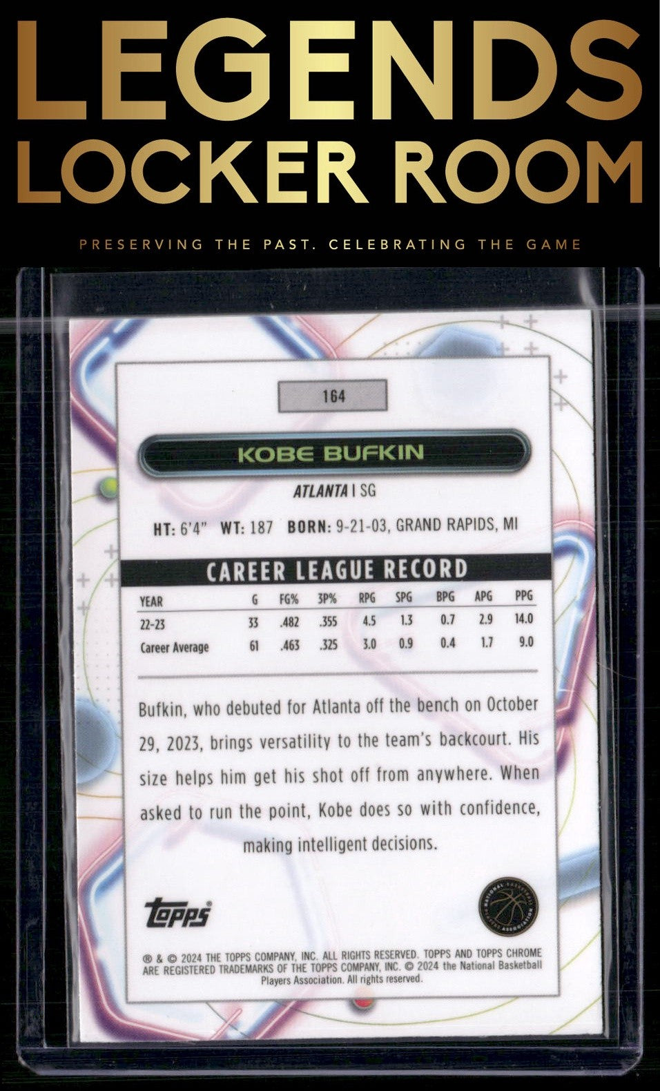 2023-24 Topps Chrome Cosmic #164 Kobe Bufkin