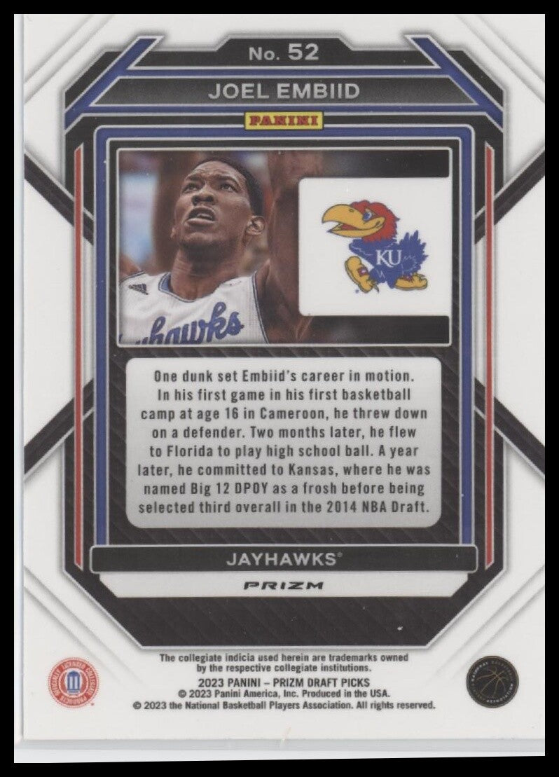 2023 Panini Prizm Draft Picks #52 Joel Embiid Red Ice