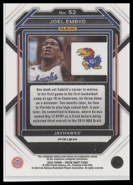 2023 Panini Prizm Draft Picks #52 Joel Embiid Red Ice