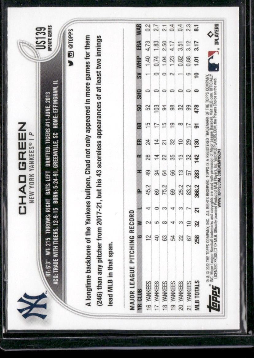 2022 Topps Update #US139 Chad Green