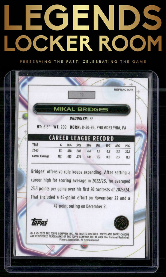 2023-24 Topps Chrome Cosmic #11 Mikal Bridges Refractors
